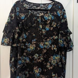 Lane Bryant Cape sleeve floral top